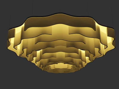 Modern Layered Wavy Design Chandelier With Warm Light For Home Interior Decorative 3d model