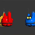 Vibrant Electric Toys Featuring Blue Yellow Red Cartoon Robot Shapes And Unique Design