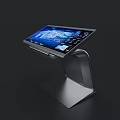 All In One Interactive Touchscreen Device With Blue Interface And Modern Stand