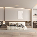 Modern Bedroom Cream Bedroom 3d model