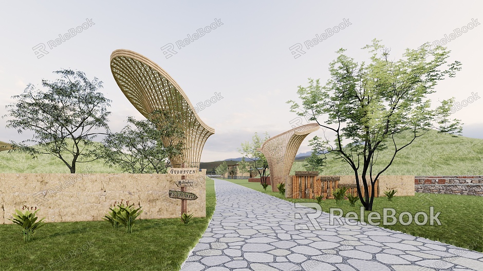 Modern Gate Country Landscape model