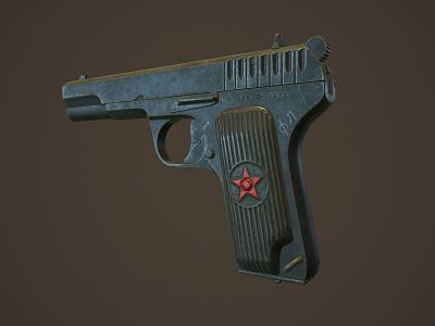 pistol weapon pistol gun silencer military army war world war magazine game toy gun 3d model