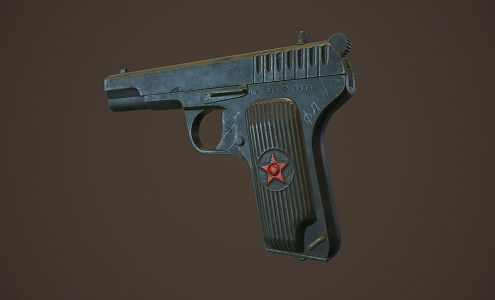 pistol weapon pistol gun silencer military army war world war magazine game toy gun 3d model