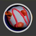Colorful Gradient Drink Cup With Red Straw Tapioca Pearls And Strawberry Decoration