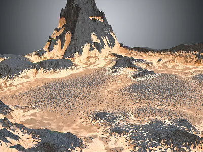 Natural Stone Landscape With Sculpted Rock Formation And Detailed Surface Texture 3d model