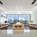 Modern Restaurant Interior With Large Windows Wooden Flooring Dining Tables And Chairs