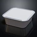Stylish Decorative Ornament Set With White Square Design Silver Rim On Reflective Black Background