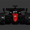 Sleek Black And Red Formula Racing Car With Aerodynamic Wings And Streamlined Design