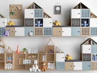 Modern Children's Storage Cabinet Children's Storage Rack Children's Bookcase 3d model