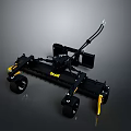 Black And Yellow Agricultural Tractor Attachment With Wheels Frame And Connection Arm
