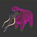 Realistic Furry Mammoth 3D Model With Long Tusks And Brown Fur