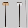 Modern Floor Lamp With Gold And Silver Metal Shades And Sleek Black Pole Design