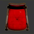 Classic Wooden Armchair With Red Cushioned Seat Backrest And Sturdy Armrests