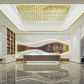 Modern Beauty Hair Salon Interior With Luxurious Reception Desk Crystal Chandelier And Marble Floor