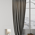 modern curtain gauze curtain 3d model