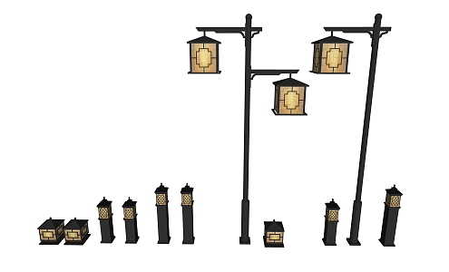 New Chinese Landscape Lamp Lawn Lamp Garden Lamp 3d model