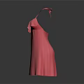 Pink Halter Neck Ruffled Sleeveless Dress For Women Summer Fashion