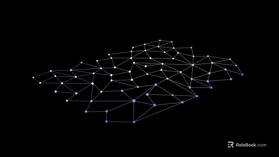 Abstract Shaped Chandelier with Geometric Lines and Purple Blue Nodes Modern Design 3d model 