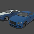 White and Blue Luxury Coupe Cars with Sleek Design and Modern Exterior