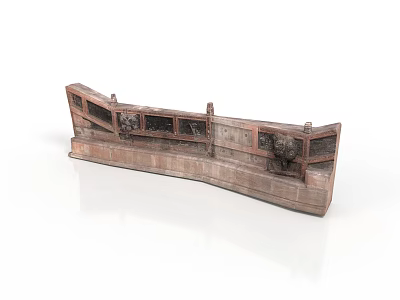 Traditional Wooden Water Transport Model With Carved Decorations Multiple Windows And Curved Hull 3d model