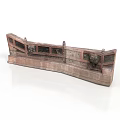 Traditional Wooden Water Transport Model With Carved Decorations Multiple Windows And Curved Hull