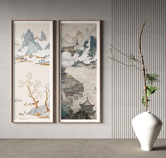 New Chinese Landscape Painting Decorative Painting 3d model