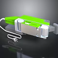 Green And Silver Electronic Appliance With Plug Cable And Modern Components