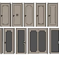 Various Modern Interior Swing Doors With Different Stylish Panel Designs 3d model