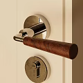 Stylish Wooden Metal Door Handle With Modern Minimalist Design For Home Interior