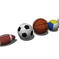 Different Types Of Sports Equipment Including Soccer Ball Volleyball Basketball And Football