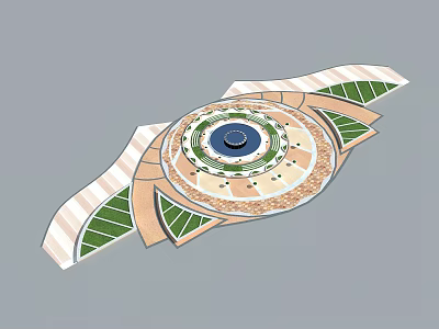 Modern landscape wide view 3d model