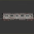 Old Rusted Red Train Carriage Model With Windows Doors And Rusty Surface 3d model