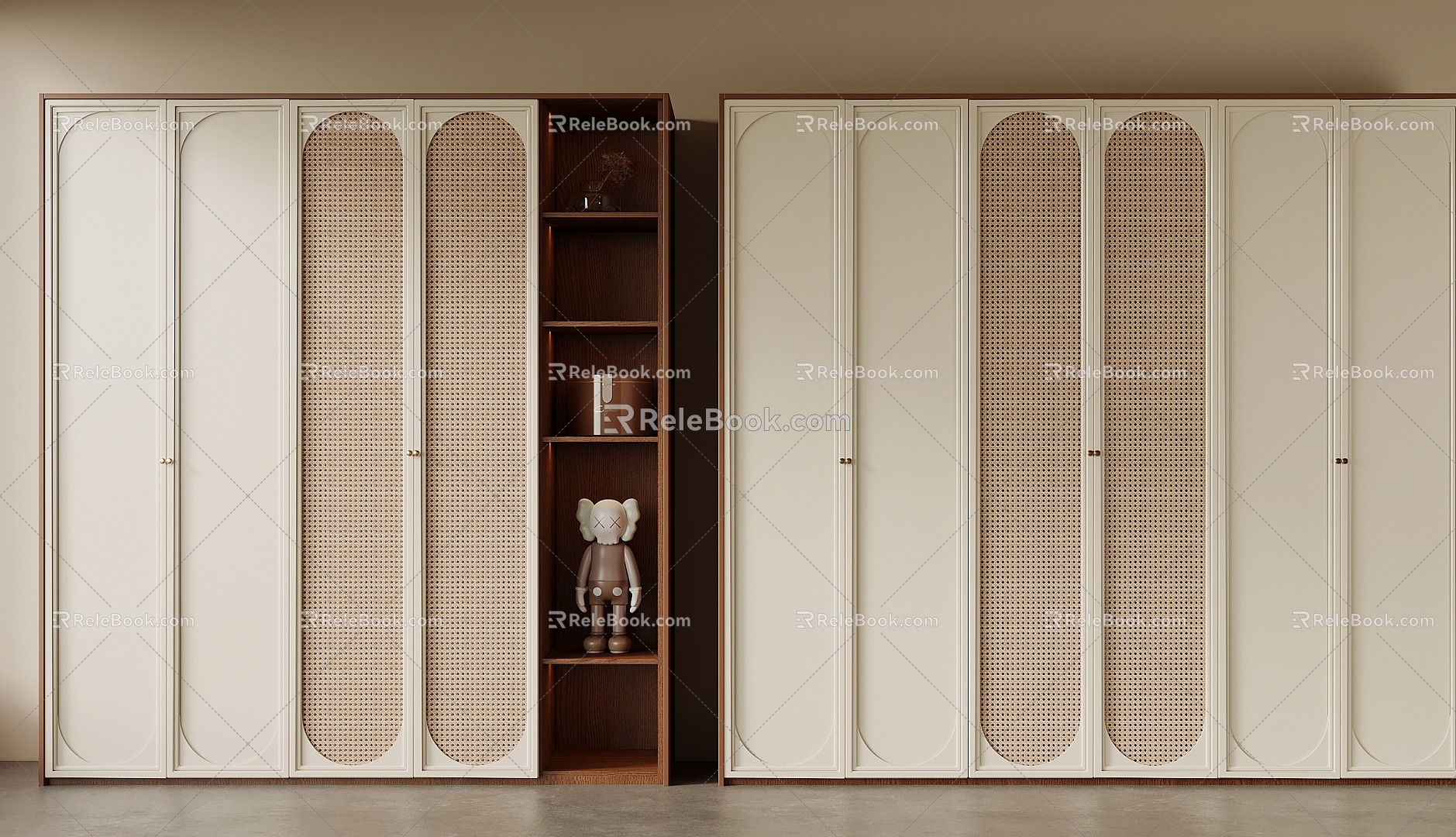 French Middle Style Wardrobe 3d model