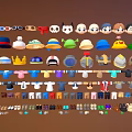 Diverse Fashion Clothing Accessories Collection With Hats Shirts And Various Apparel Items