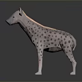Minimalist Low Poly Hyena Model With Spotted Pattern And Standing Pose 3d model