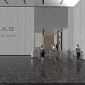 Bright Spacious Modern Office Building Lobby With Professional Front Desk Reception And Smart Access Gates