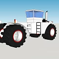 Heavy Duty Utility Vehicle With Large Tires Dual Exhaust Pipes And White Cab