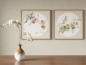 New Chinese Plant Painting Decorative Painting 3d model