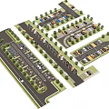 Well-planned Urban Road Facilities With Standard Parking Spaces And Reasonable Green Landscape Layout