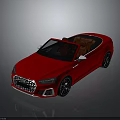 Red Audi Convertible Sports Car With Open Top Black Wheels And Sleek Design