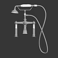 Modern Silver Shower Faucet With Fixed Head And Handheld Sprayer Controls 3d model