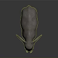 Detailed Realistic 3D Elephant Model Standing Isolated On Dark Background
