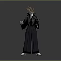 Game Movie Character In Silver Armor With Black Clothing And Samurai Style Decorative Helmet