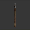 Medieval Battle Axe Featuring Silver Intricate Patterned Head and Wooden Brown Wrapped Handle