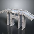 Stone Arch Bridge Structure With Multiple Piers Arches And Textured Surface