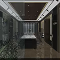 Modern Boutique Store Interior With White Sofas Coffee Table Bookshelves Glass Partitions And Chandeliers