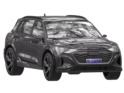 Black Audi SUV Sporty Exterior Design With Sleek Body And Alloy Wheels 3d model
