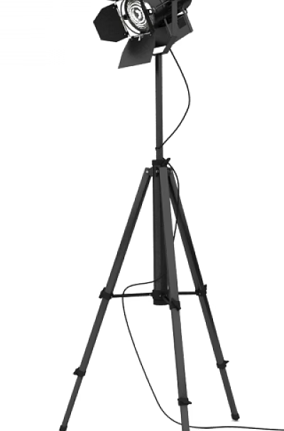 Black Industrial Floor Lamp With Tripod Base And Adjustable Barn Doors 3d model