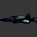 Futuristic Fighter Jet Model With Sleek Metallic Body And Blue Accent Lights