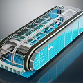 Modern Indoor Swimming Pool Building Featuring Glass Curtain Walls And Transparent Roof